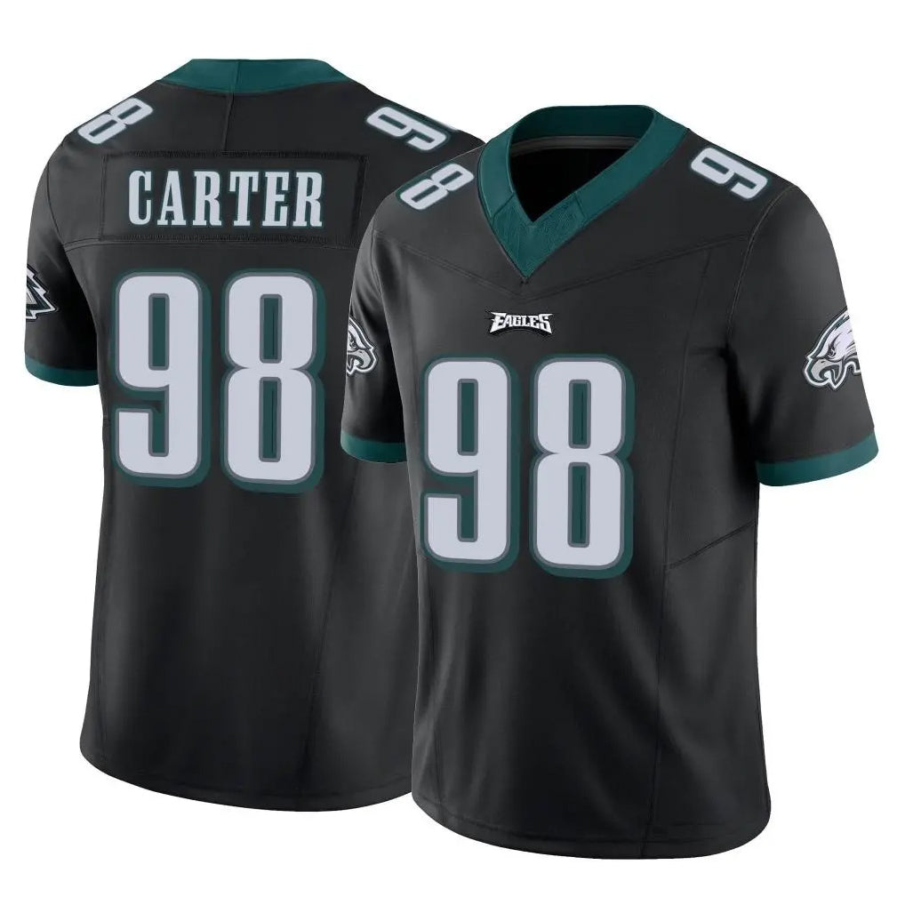 P.Eagles #98 Jalen Carter Player Black Limited Vapor F.U.S.E. Home Game Gdoa Stitched Jerseys