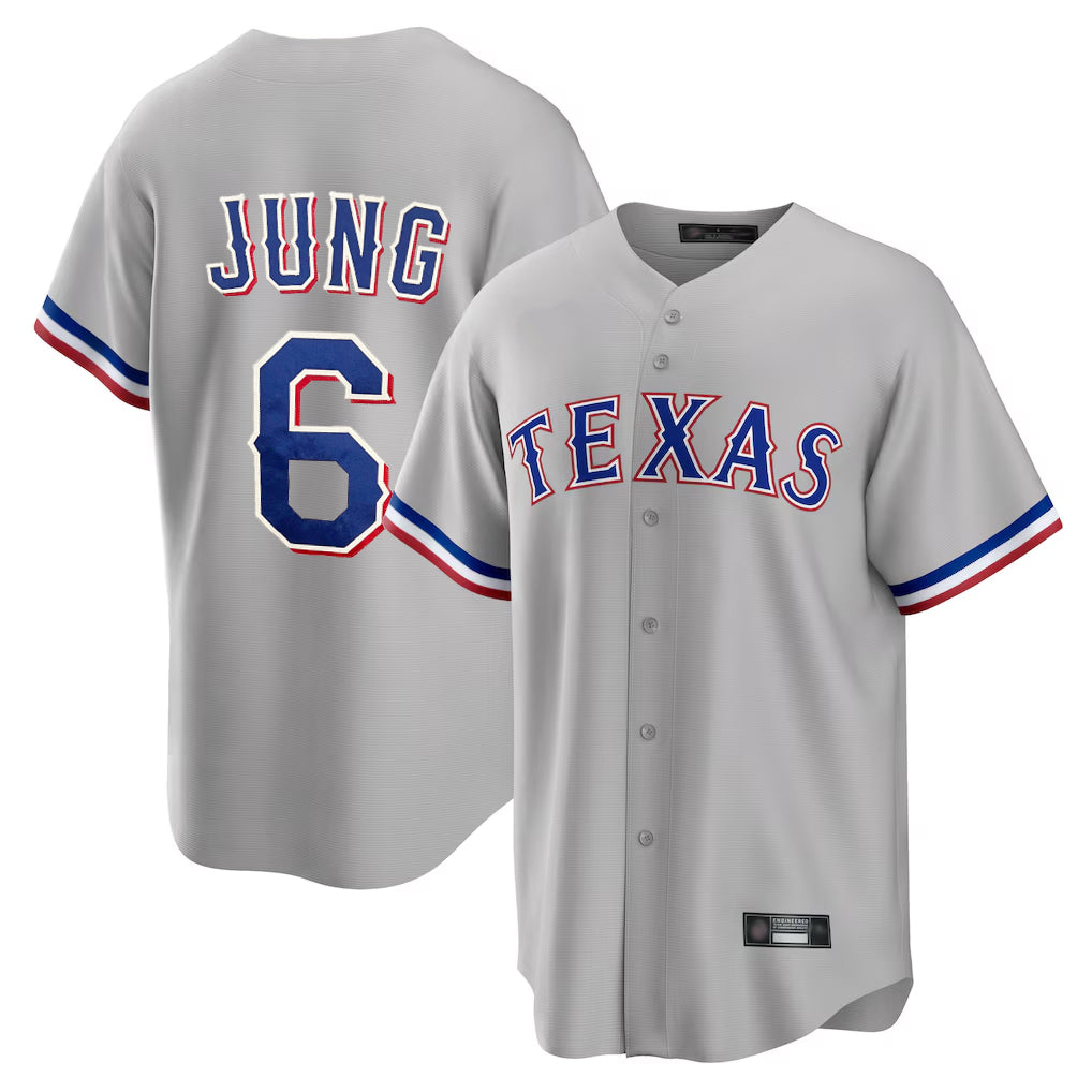 T.Rangers #6 Josh Jung Player Gray Limited Home Fdoa Stitched Jerseys