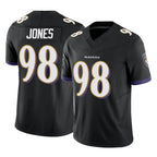 B.Ravens #98 Travis Jones Player Black Vapor F.U.S.E. Limited Gdoa Stitched Jerseys