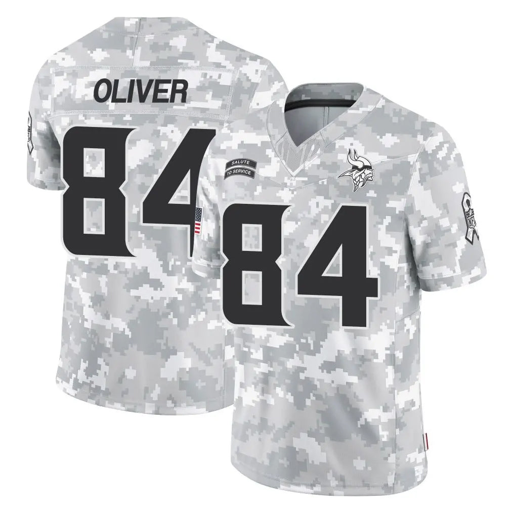 M.Vikings #84 Josh OliverPlayer Arctic Camo Salute To Service Limited Game Gdoa Stitched Jerseys