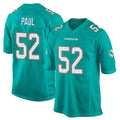 M.Dolphins #52 Patrick Paul Player Aqua Team Color Home Game Gdoa Stitched Jerseys