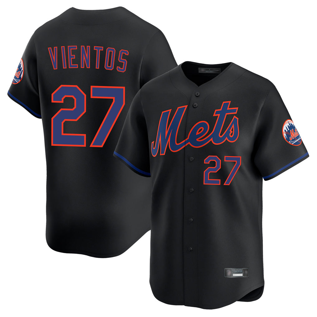 NY.Mets #27 Mark Vientos Player Black Alternate Home Limited Fdoa Stitched Jerseys