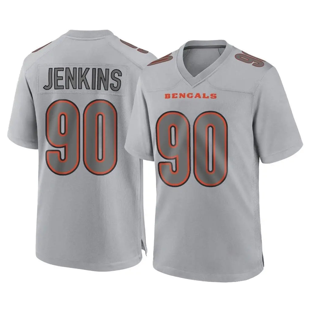 C.Bengals #90 Kris Jenkins Jr Player Gray Atmosphere Fashion Game Gdoa Stitched Jerseys
