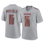 TB.Buccaneers #6 Baker Mayfield Player Gray Atmosphere Fashion Home Game Gdoa Stitched Jerseys