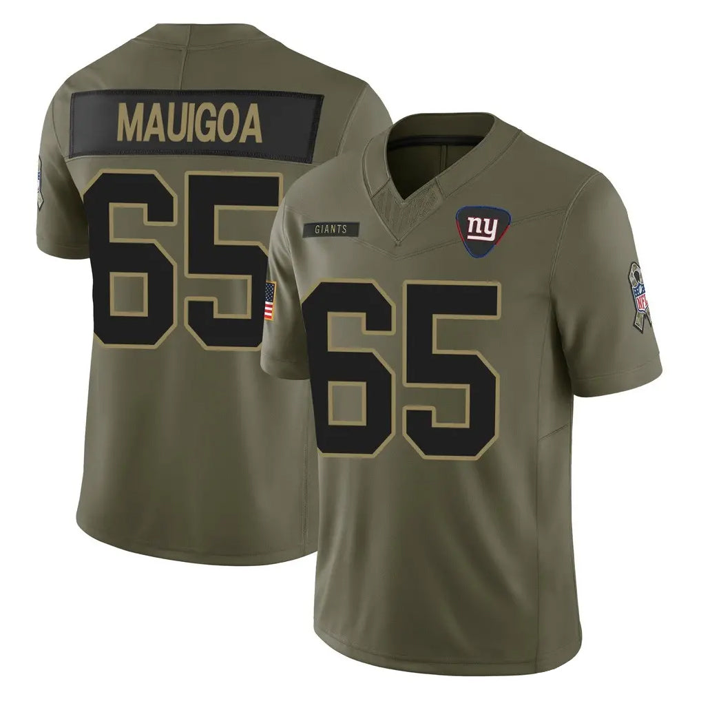 NY.Giants #65 Francis Mauigoa Player Olive 2025 Salute To Service Limited Gdoa Stitched Jerseys
