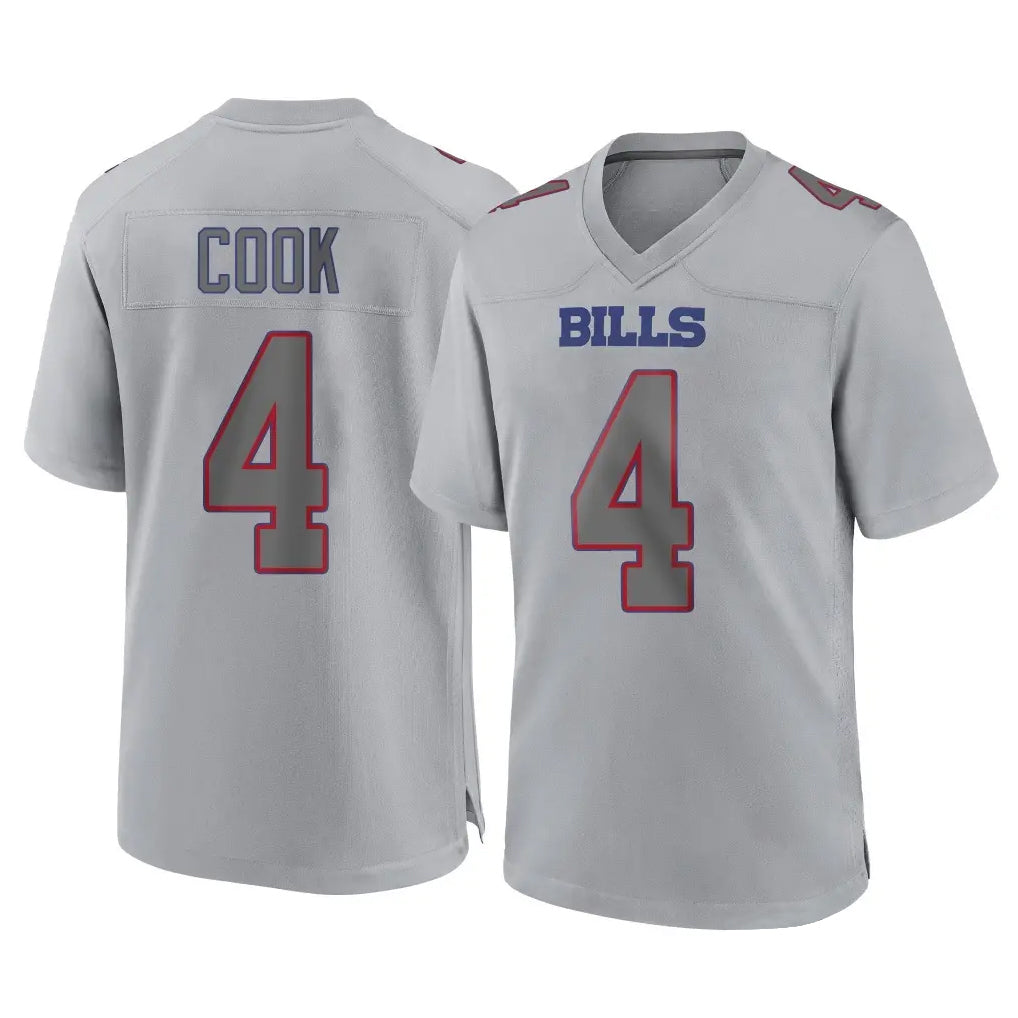 B.Bills #4 James Cook III Player Gray Fashion Home Game Gdoa Stitched Jerseys