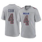 B.Bills #4 James Cook III Player Gray Fashion Home Game Gdoa Stitched Jerseys