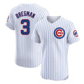 C.Cubs #3 Alex Bregman Player White Limited Elite Home Game Gdoa Stitched Jerseys