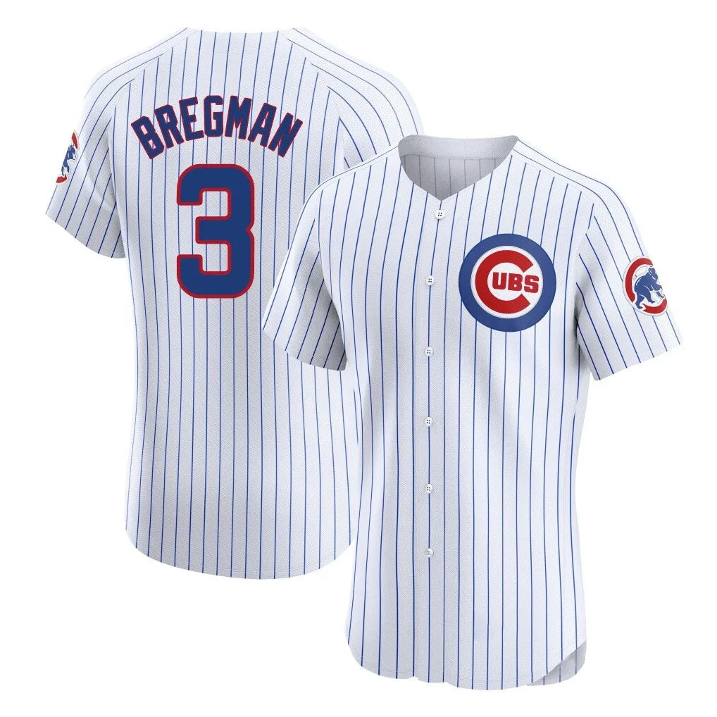 C.Cubs #3 Alex Bregman Player White Limited Elite Home Game Gdoa Stitched Jerseys