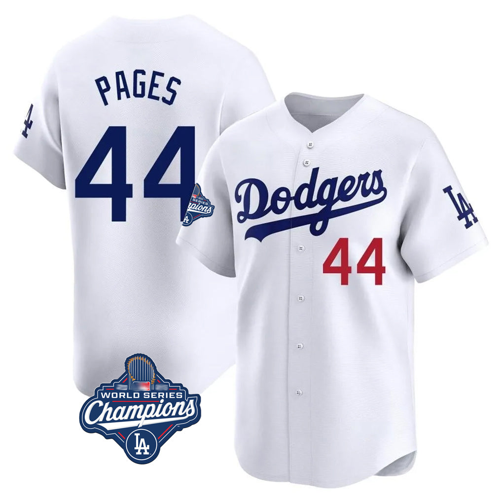 LA.Dodgers #44 Andy Pages Player White World Series Meet Limited Home Fdoa Stitched Jerseys