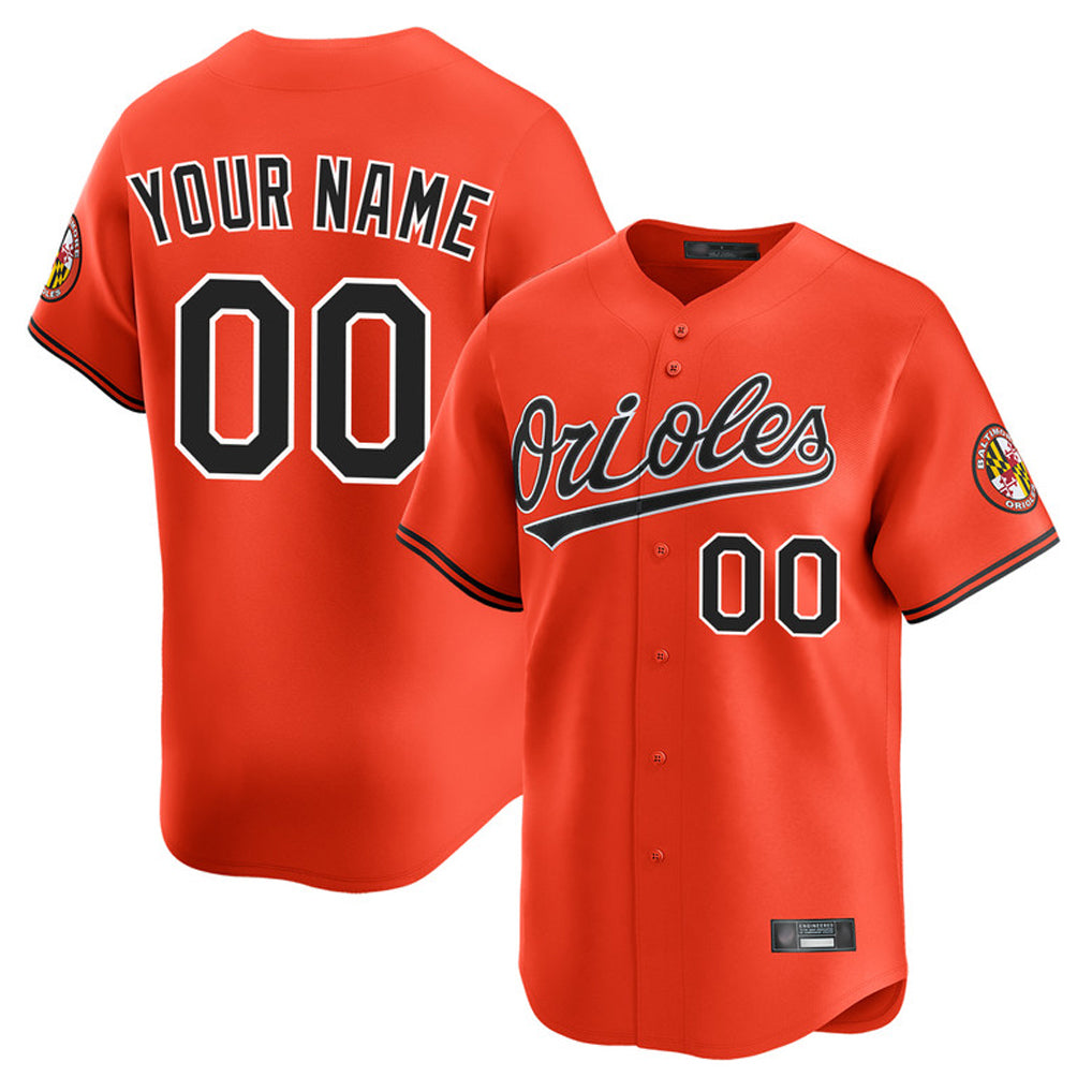 Custom B.Orioles Orange Limited Home Game Any Name & Number Gdoa Stitched Jerseys
