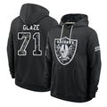 LV.Raiders #71 DJ Glaze Player 2026 Black Logo Pullover Hoodies Limited Game Stitched Jerseys
