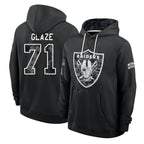 LV.Raiders #71 DJ Glaze Player 2026 Black Logo Pullover Hoodies Limited Game Stitched Jerseys