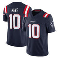 NE.Patriots #10 Drake Maye Player Navy Limited Vapor F.U.S.E. Home Game Gdoa Stitched Jerseys