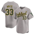 Athletics #33 Henry Bolte Player Gray Road Limited Home Game Gdoa Stitched Jerseys