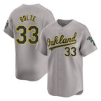 Athletics #33 Henry Bolte Player Gray Road Limited Home Game Gdoa Stitched Jerseys