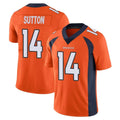 D.Broncos #14 Courtland Sutton Player Orange Color Vapor Untouchable Limited Game Gdoa Stitched Jerseys