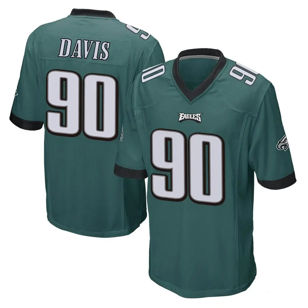 P.Eagles #90 Jordan Davis Player Team Color Green Home Game Gdoa Stitched Jerseys