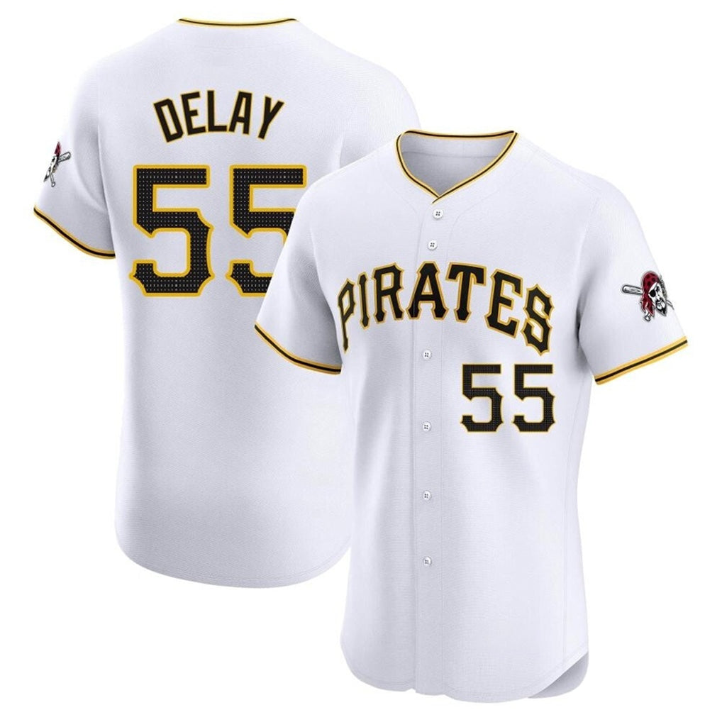 P.Pirates #55 Jason Delay Player White Home Limited Elite Fdoa Stitched Jerseys