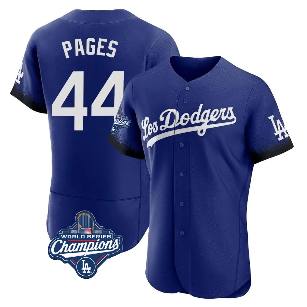 LA.Dodgers #44 Andy Pages Player Royal World Series Meet City Connect Elite Home Fdoa Stitched Jerseys