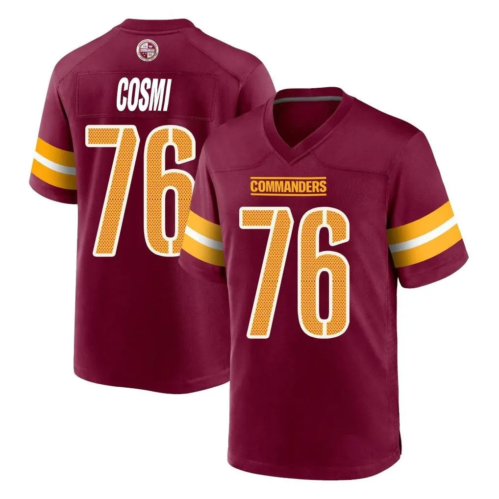 W.Commanders #76 Sam Cosmi Player Burgundy Home Game Gdoa Stitched Jerseys