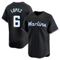 M.Marlins #6 Otto Lopez Player Black  Home Limited Fdoa Stitched Jerseys