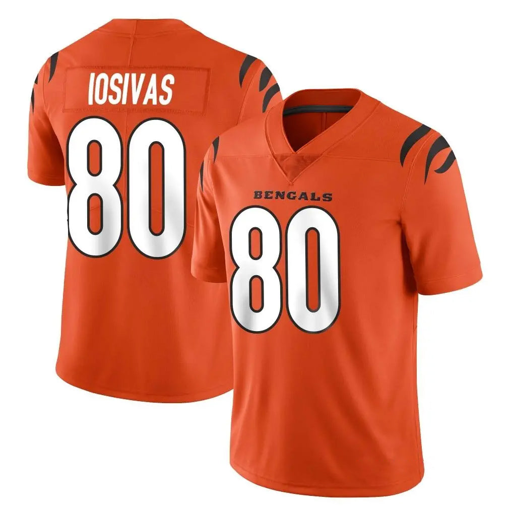 C.Bengals #80 Andrei Iosivas Player Orange Vapor Untouchable Limited Home Game Gdoa Stitched Jerseys