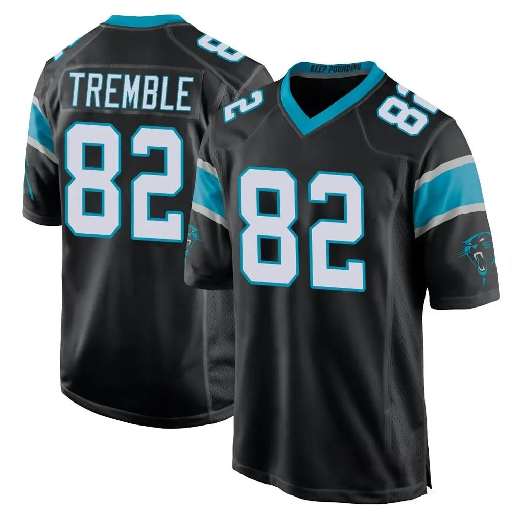 C.Panthers #82 Tommy Tremble Player Black Game Gdoa Stitched Jerseys