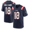 NE.Patriots #18 Kyle Williams Player Navy Home Game Gdoa Stitched Jerseys