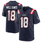 NE.Patriots #18 Kyle Williams Player Navy Home Game Gdoa Stitched Jerseys
