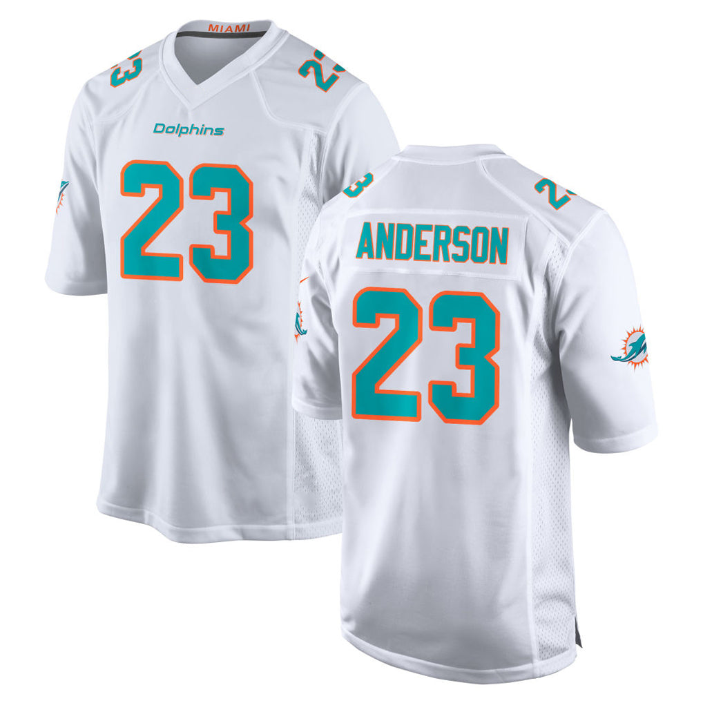 M.Dolphins #23 Zayne Anderson Player White Limited Home Game Gdoa Stitched Jerseys