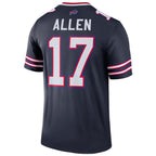B.Bills #17 Josh Allen Player Navy Inverted  Legend Game Gdoa Stitched Jerseys