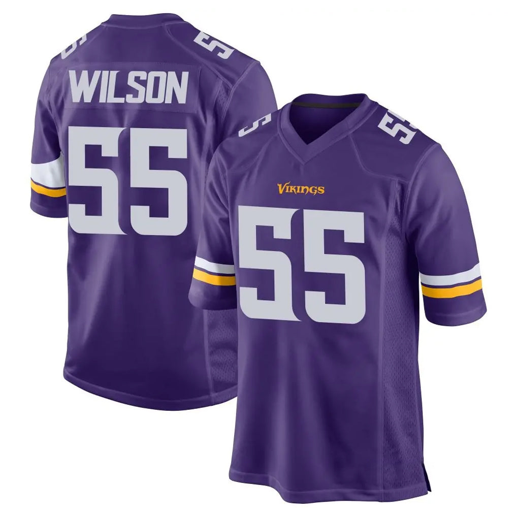 M.Vikings #55 Eric Wilson Player Purple Home Game Gdoa Stitched Jerseys