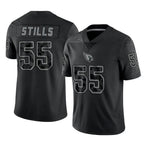 A.Cardinals #55 Dante Stills Player Black RFLCTV Limited Home Game Gdoa Stitched Jerseys