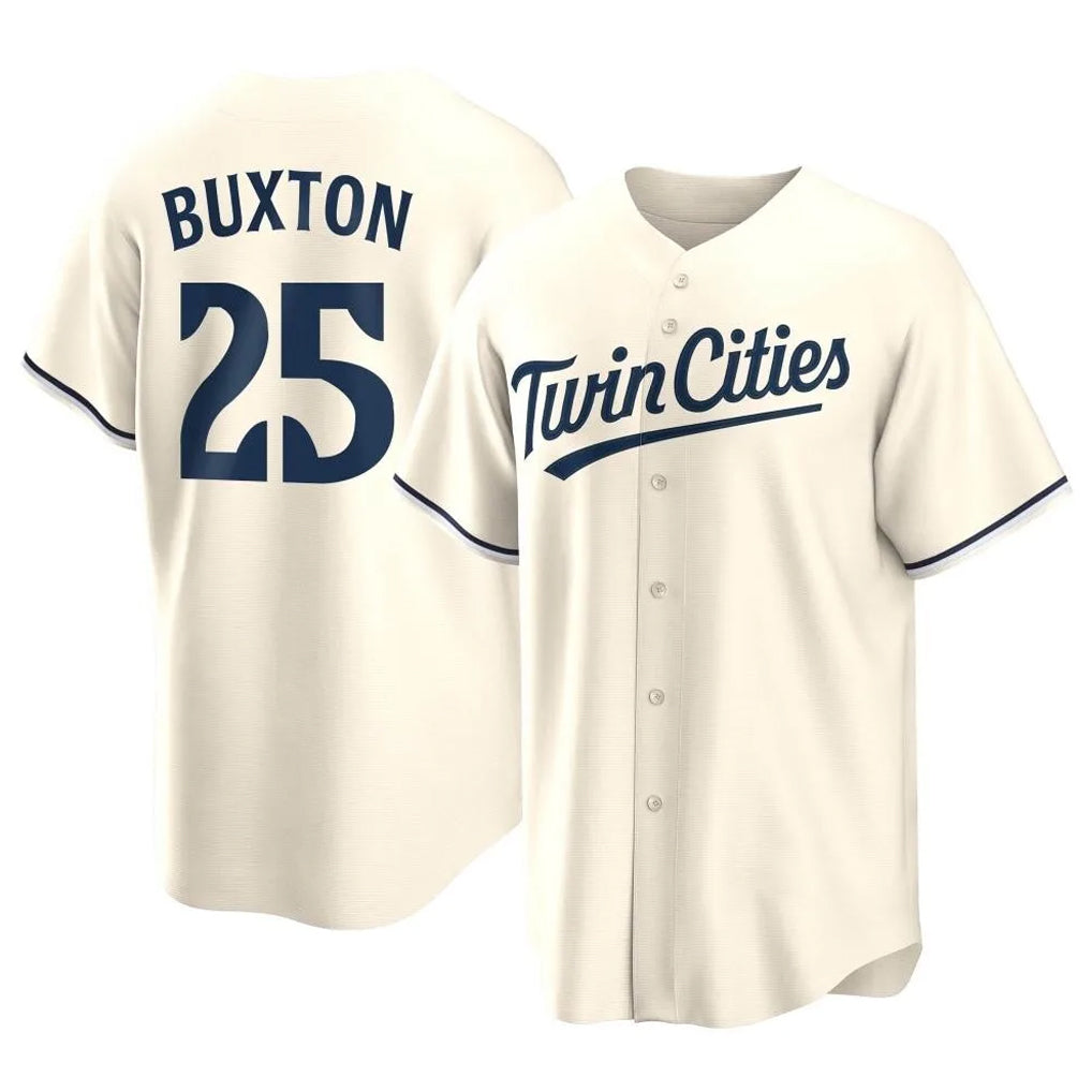 M.Twins #25 Byron Buxton Player Cream Game Limited Home Fdoa Stitched Jerseys