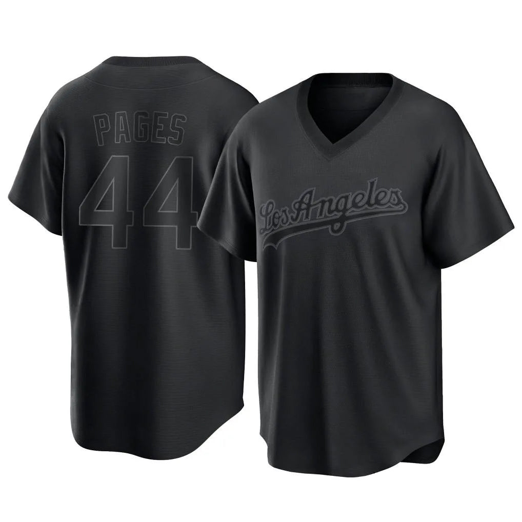 LA.Dodgers #44 Andy Pages Player Black Pitch Fashion T-shirt Fdoa Stitched Jerseys
