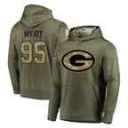 GB.Packers #95 Devonte Wyatt Player Olive Salute to Service Pullover Hoodies Home Game Gdoa Stitched Jerseys