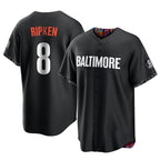 B.Orioles #8 Cal Ripken Player Black City Connect Home Game Gdoa Stitched Jerseys