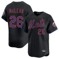 NY.Mets #26 Nolan McLean Player Black Alternate Home Limited Fdoa Stitched Jerseys