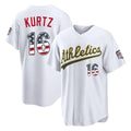 Athletics #16 Nick Kurtz Player White USA 250 Fourth of July Home Game Gdoa250Ys Stitched Jerseys