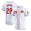 C.Reds #28 Eugenio Su¨¢rez Player White Limited Elite Home Gdoa Stitched Jerseys