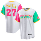 S.Diego Padres #27 Nick Pivetta Player White City Connect Home Game Fdoa Stitched Jerseys