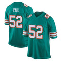 M.Dolphins #52 Patrick Paul Player Aqua Alternate Home Game Gdoa Stitched Jerseys