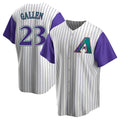 A.Diamondbacks #23 Zac Gallen Player White-Purple Replica Stitched Jerseys