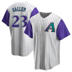 A.Diamondbacks #23 Zac Gallen Player White-Purple Replica Stitched Jerseys