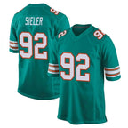 M.Dolphins #92 Zach Sieler Player Aqua Alternate Home Game Gdoa Stitched Jerseys