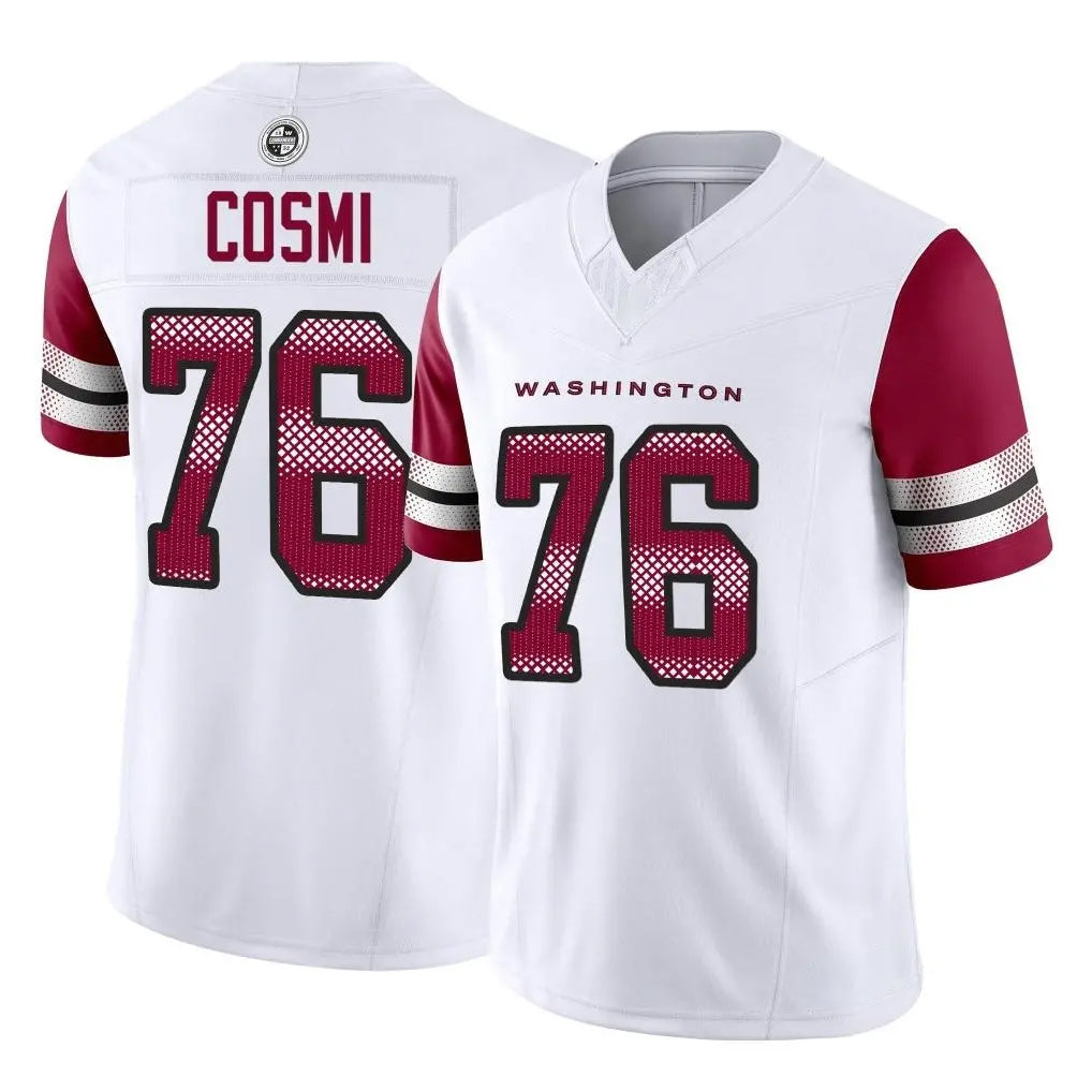W.Commanders #76 Sam Cosmi Player White Vapor F.U.S.E. Limited Home Game Gdoa Stitched Jerseys