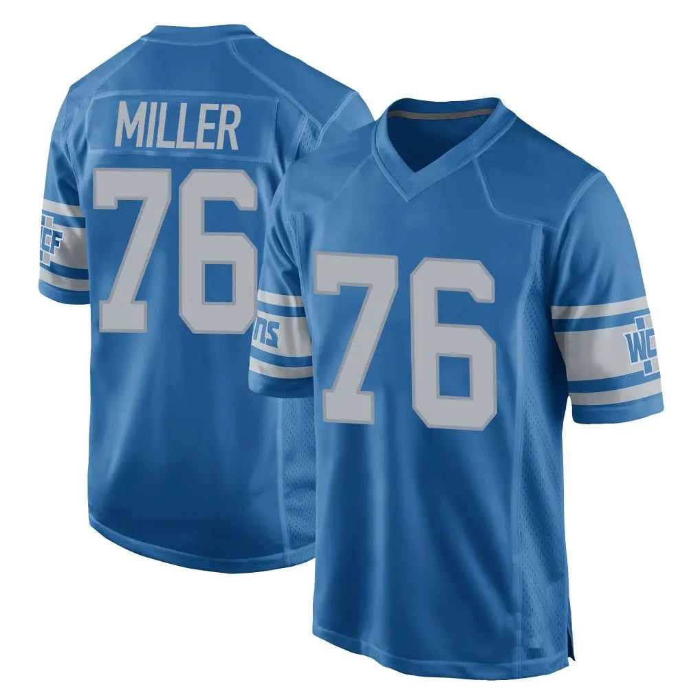 D.Lions #76 Blake Miller Player Blue Vapor Untouchable Throwback Game Gdoa Stitched Jerseys