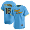 M.Brewers #16 Blake Perkins Player Light Blue City Connect Home Limited Fdoa Stitched Jerseys
