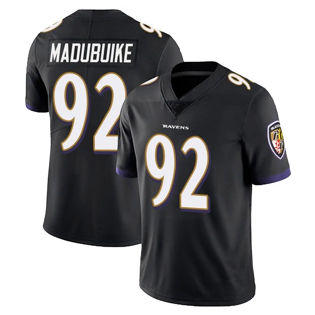 B.Ravens #92 Nnamdi Madubuike Player Black Vapor Untouchable Limited Home Game Gdoa Stitched Jerseys